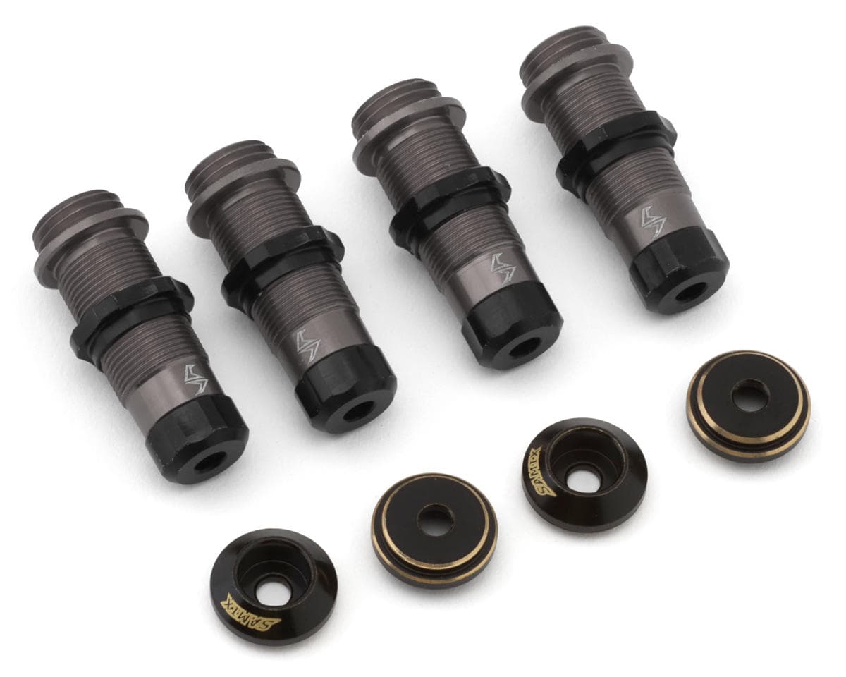 Samix Aluminum Threaded Shock Bodies for Traxxas TRX-4M (Hard Coated) (4) w/Brass Shock Spring Retainers