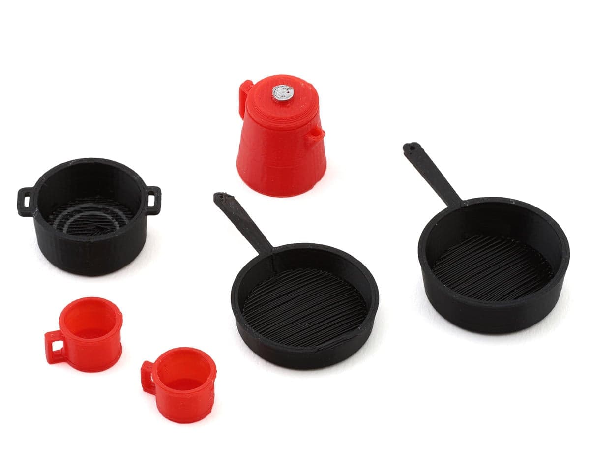 Scale By Chris 1/10 Camping Pack 2 (Skillet/Pot/Coffee Pot/2 Coffee Cups) (Miniature Scale Accessory)