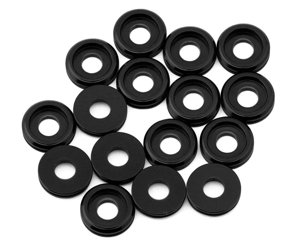 Team Brood 3mm 6061 Aluminum Button Head Washer (Black) (16)