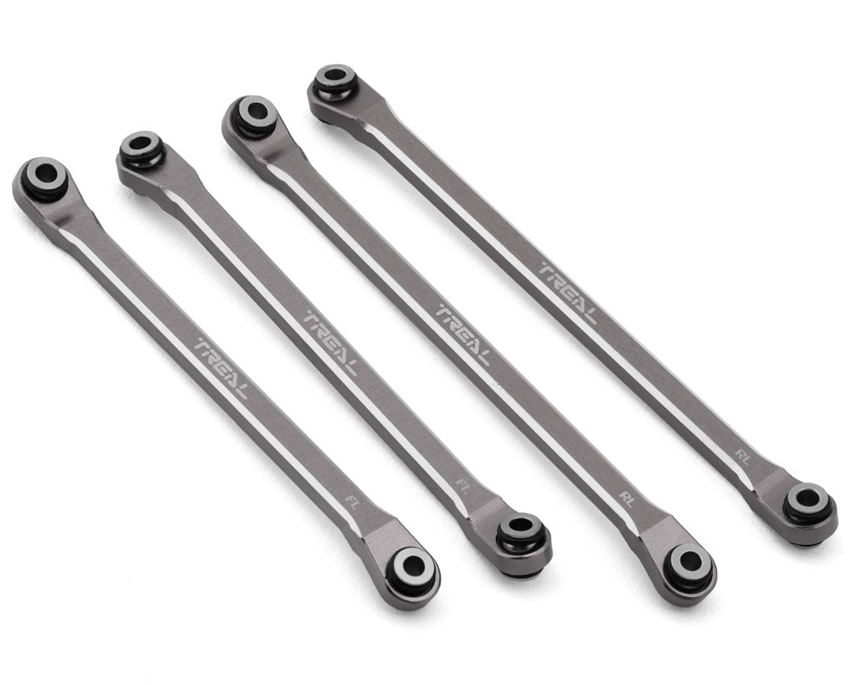 Treal Hobby Axial UTB18 Aluminum Lower Chassis 4-Link Upgrade Set (Titanium)