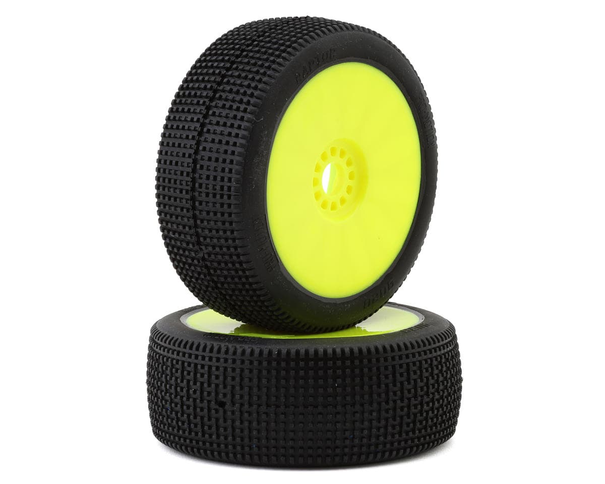 Pro-Motion Raptor 1/8 Buggy Pre-Mount Tires (Yellow) (2) (Soft - Long Wear)