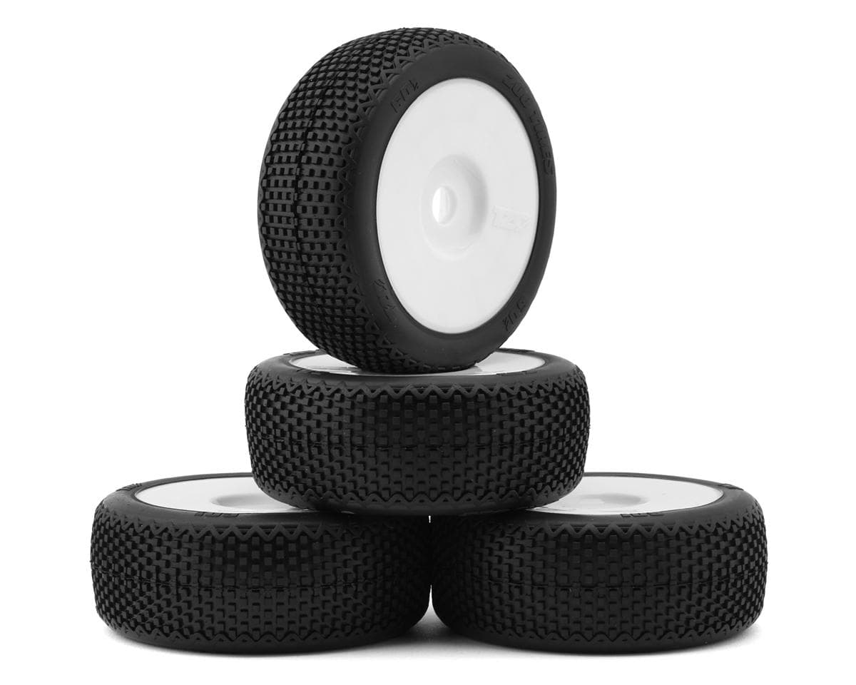 TZO Tires 601 1/8 Buggy Pre-Glued Tire Set (White) (4) (Soft)