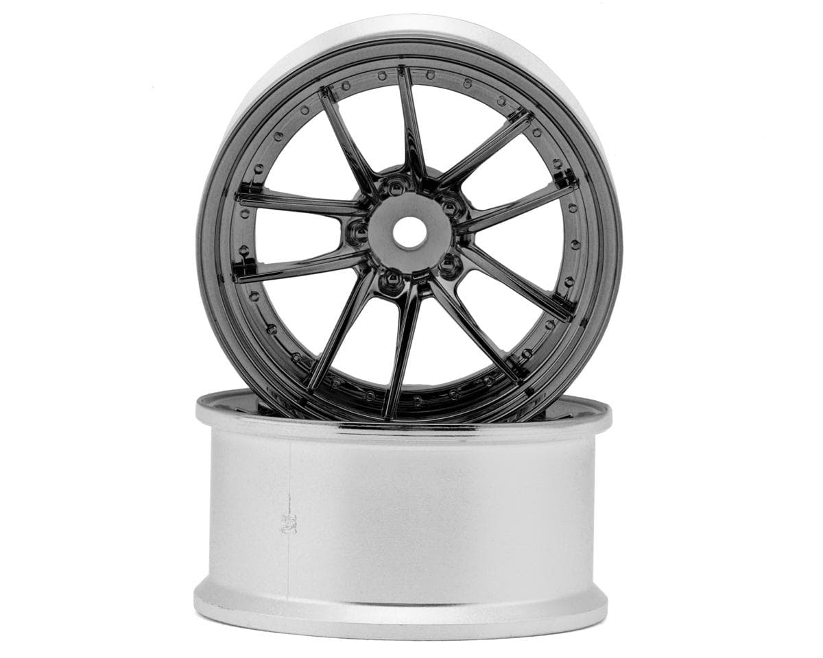 RC Art SSR Reiner Type 10S 5-Split Spoke Drift Wheels (Black Chrome) (2) (6mm Offset)