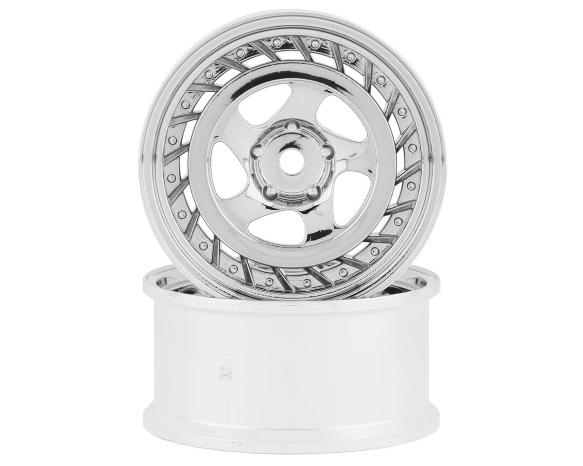 RC Art SSR Formula Aero 5-Spoke Drift Wheels (Matte Silver) (2) (Deep Face 8mm Offset)