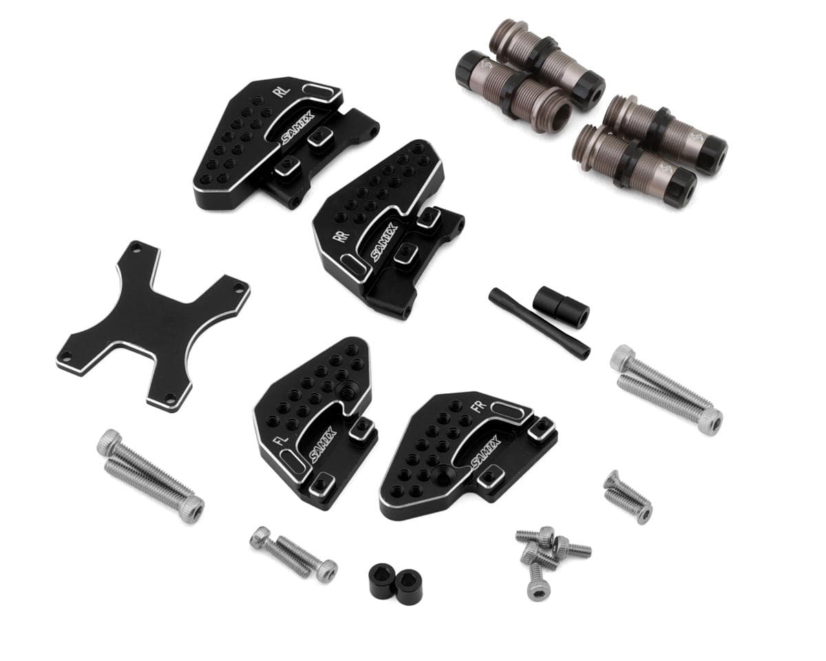 Samix Aluminum Shock Bodies & Mounts for Traxxas TRX-4M (Hard Coated) (Black)