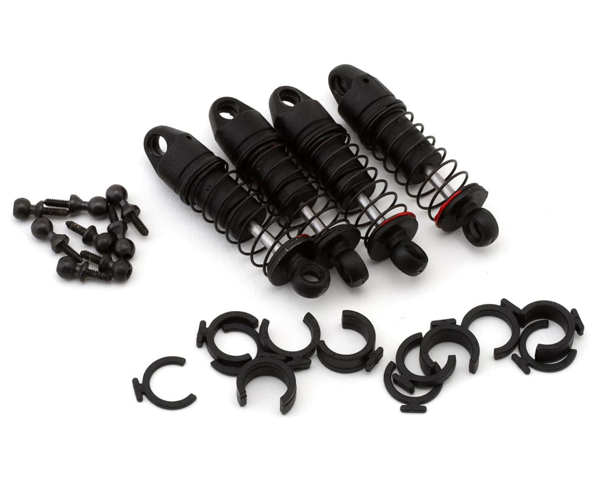 Axial Oil Shock Set 6mm, (.213 lbs/in Red): SCX24 (4)