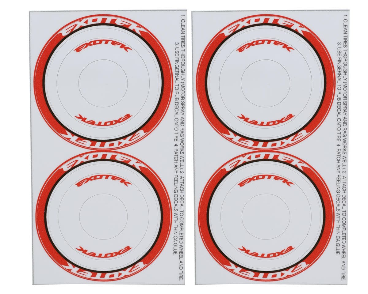 Exotek F1 Tire Sidewall Sticker (4) (Red)
