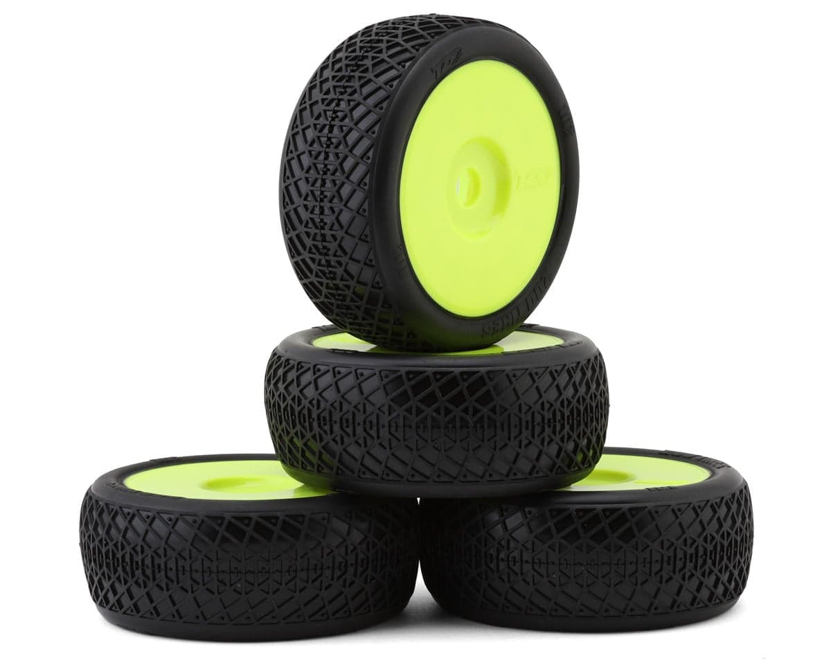 TZO Tires 101 1/8 Buggy Pre-Glued Tire Set (Yellow) (4) (Medium)