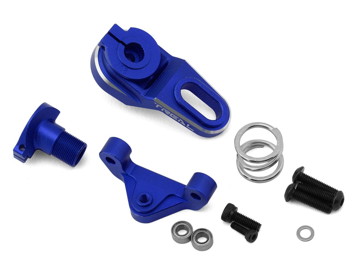 Treal Hobby Losi Promoto MX CNC Aluminum Clamping Servo Saver (25T/23T) (Blue) w/Spring