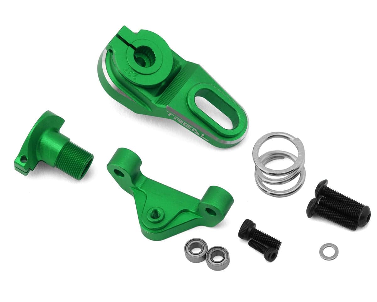Treal Hobby Losi Promoto MX CNC Aluminum Clamping Servo Saver (25T/23T) (Green) w/Spring