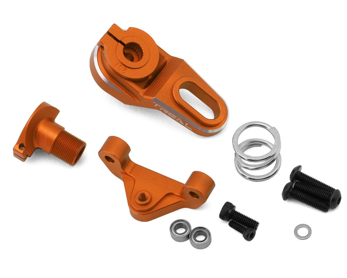 Treal Hobby Losi Promoto MX CNC Aluminum Clamping Servo Saver (25T/23T) (Orange) w/Spring