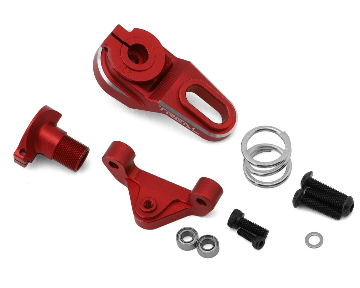 Treal Hobby Losi Promoto MX CNC Aluminum Clamping Servo Saver (25T/23T) (Red) w/Spring