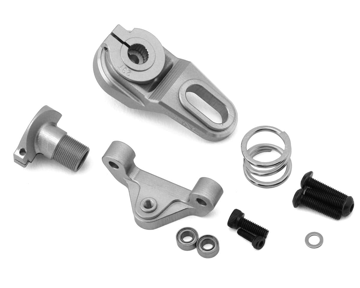 Treal Hobby Losi Promoto MX CNC Aluminum Clamping Servo Saver (25T/23T) (Silver) w/Spring