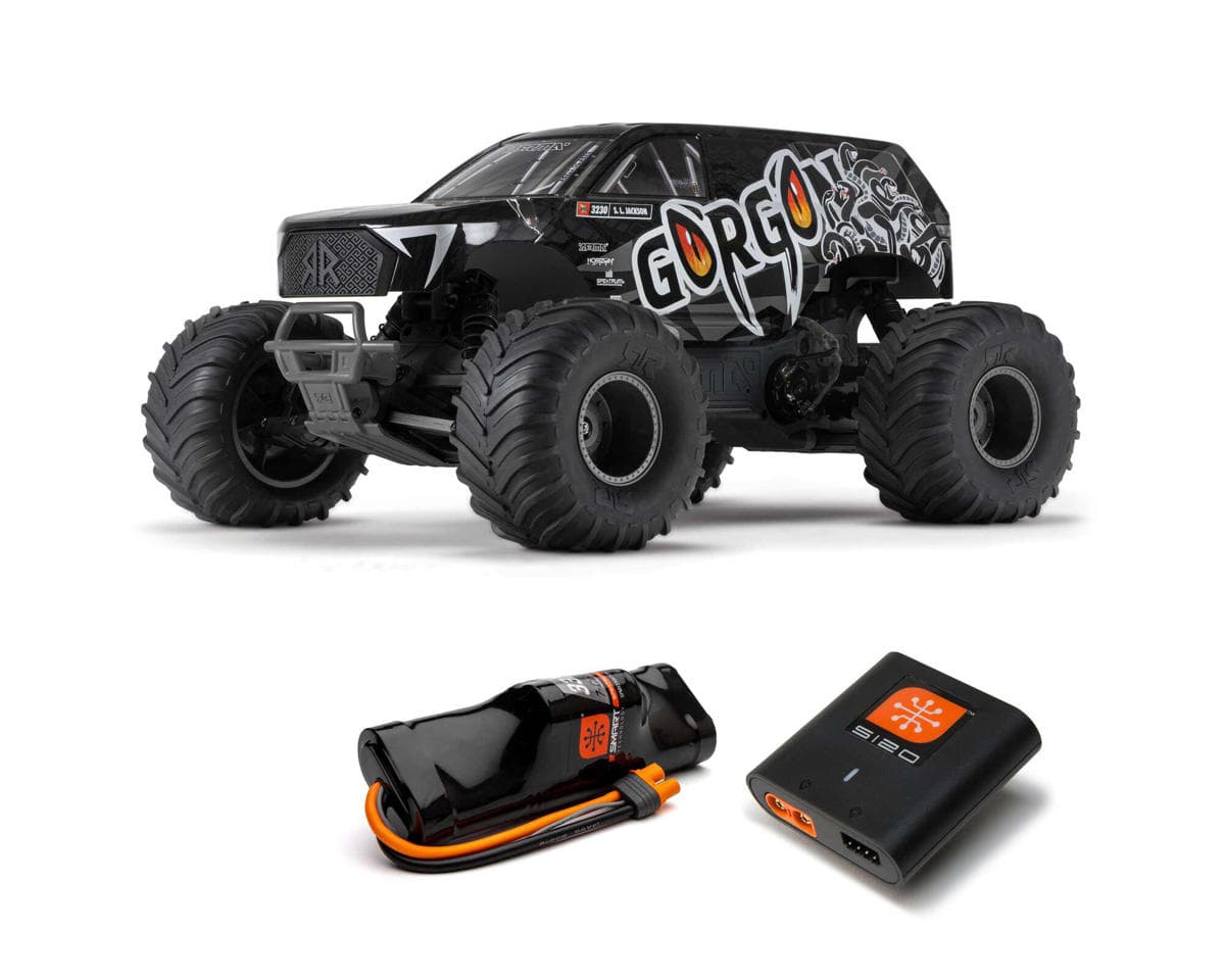 Arrma Gorgon 4X2 MEGA 550 Brushed 1/10 Monster Truck Ready-To-Assemble Kit w/SLT2 2.4GHz Radio, Battery & Charger