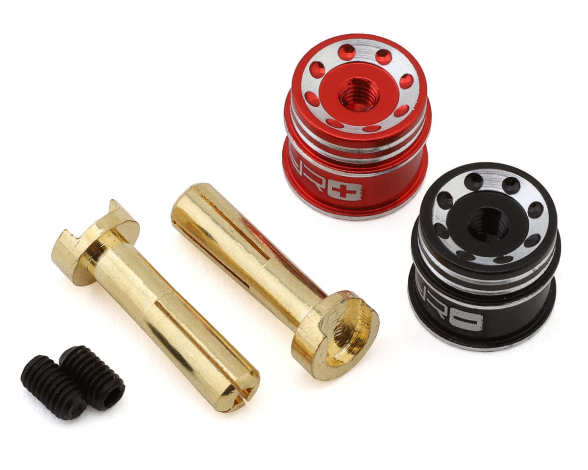 Yeah Racing Heatsink Bullet Plug Grips w/4mm Bullets (Black/Red)