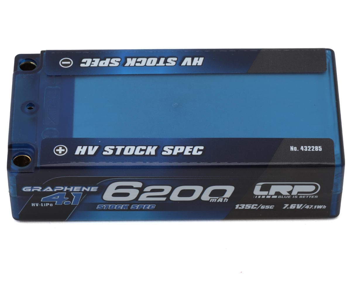 LRP LCG 2S Stock Spec Graphene-4.1 LiHV Shorty Battery 135C (7.6V/6200mAh) (5mm Bullet) (EFRA Approved)