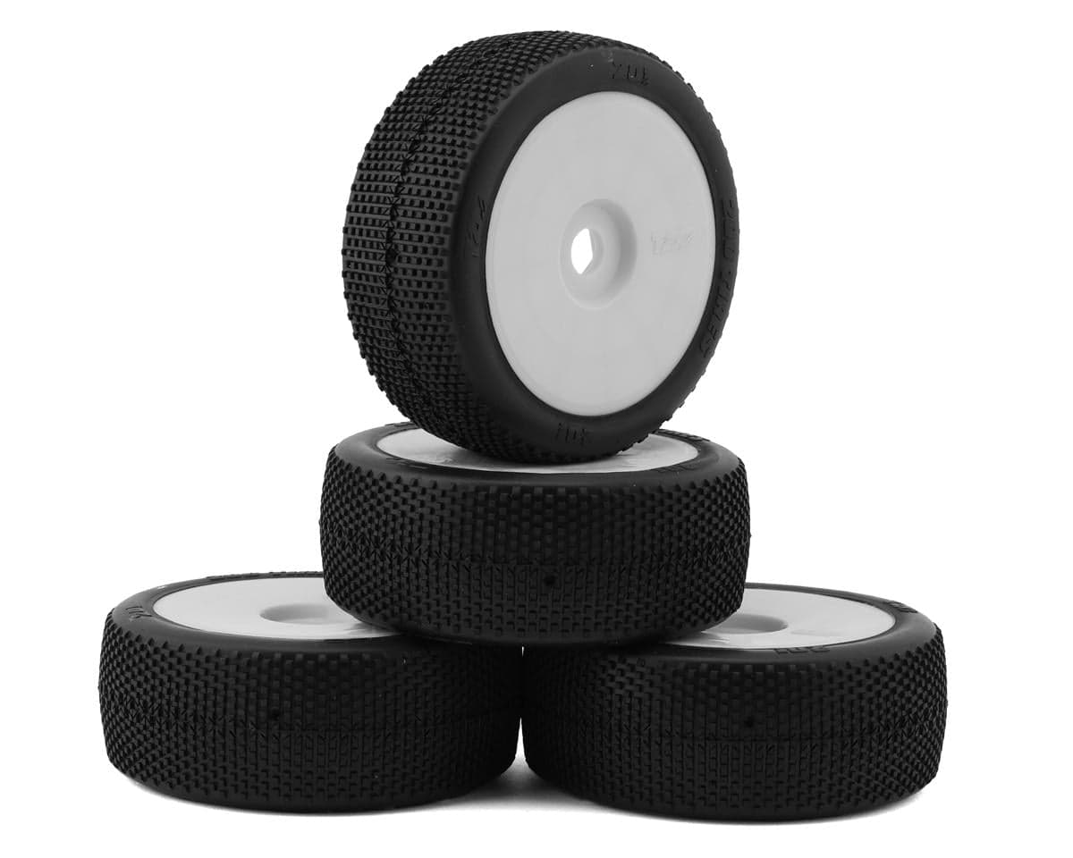 TZO Tires 201 1/8 Buggy Pre-Glued Tire Set (White) (4) (Clay)