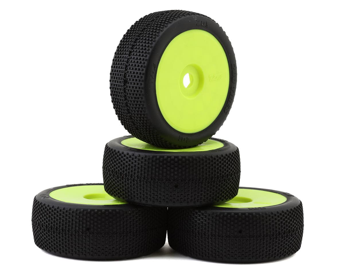 TZO Tires 201 1/8 Buggy Pre-Glued Tire Set (Yellow) (4) (Soft)
