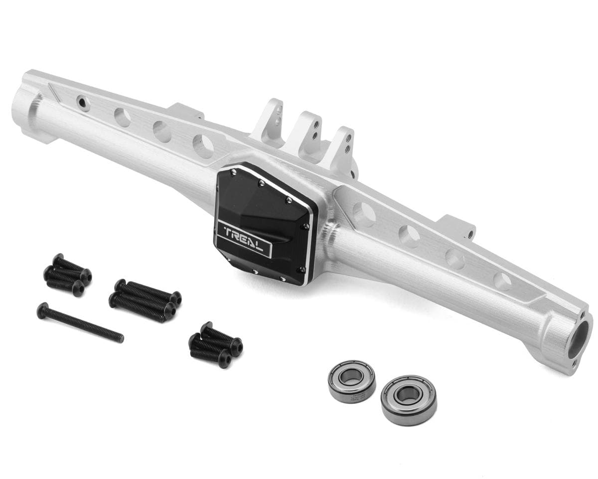 Treal Hobby Axial SCX6 AR90 Rear Axle Housing (Silver)