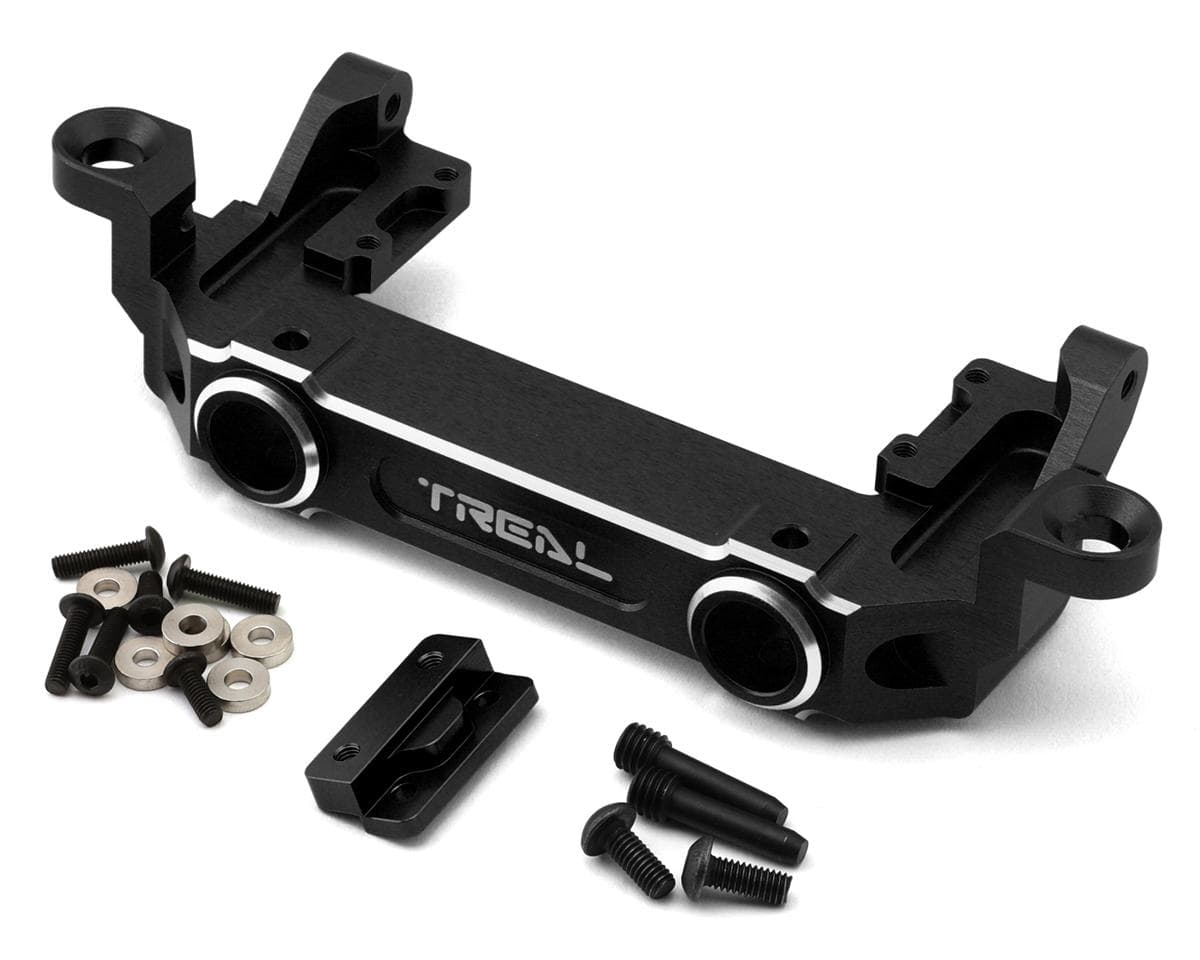 Treal Hobby Axial SCX6 Aluminum Front Bumper & Servo/Body Mount (Black)
