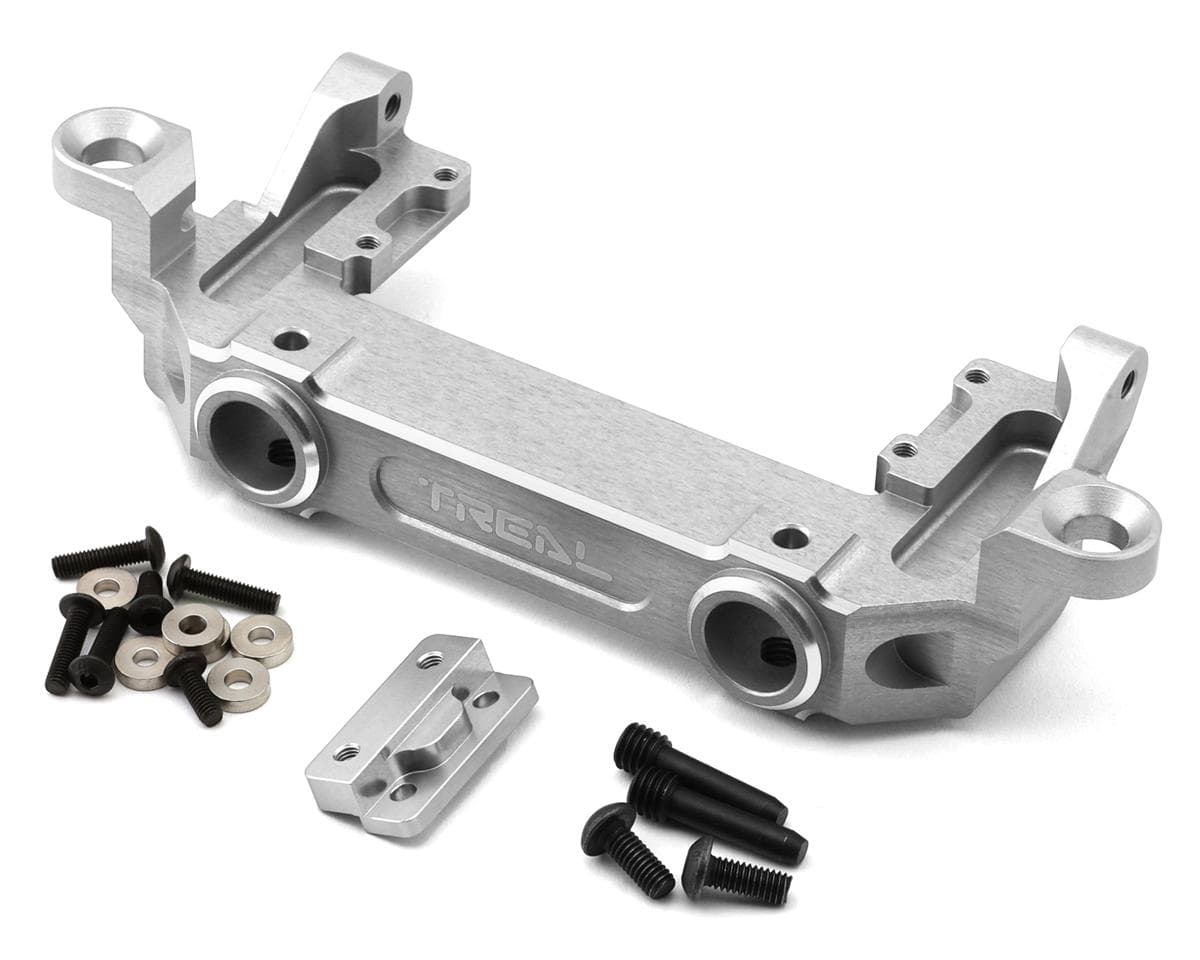 Treal Hobby Axial SCX6 Aluminum Front Bumper & Servo/Body Mount (Silver)