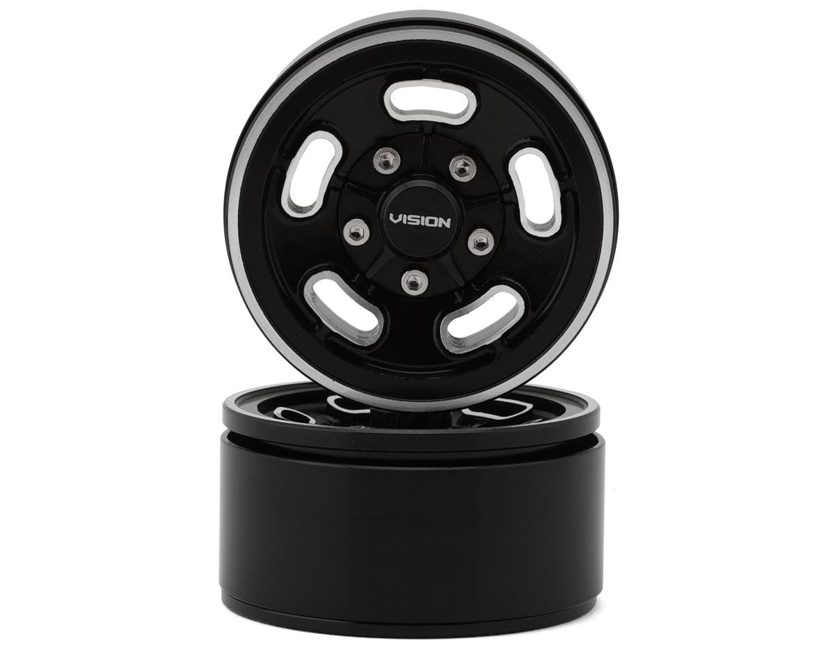 Shift RCs Vision 148 Shift 1.55" Beadlock Crawler Wheels (Silver) (2)