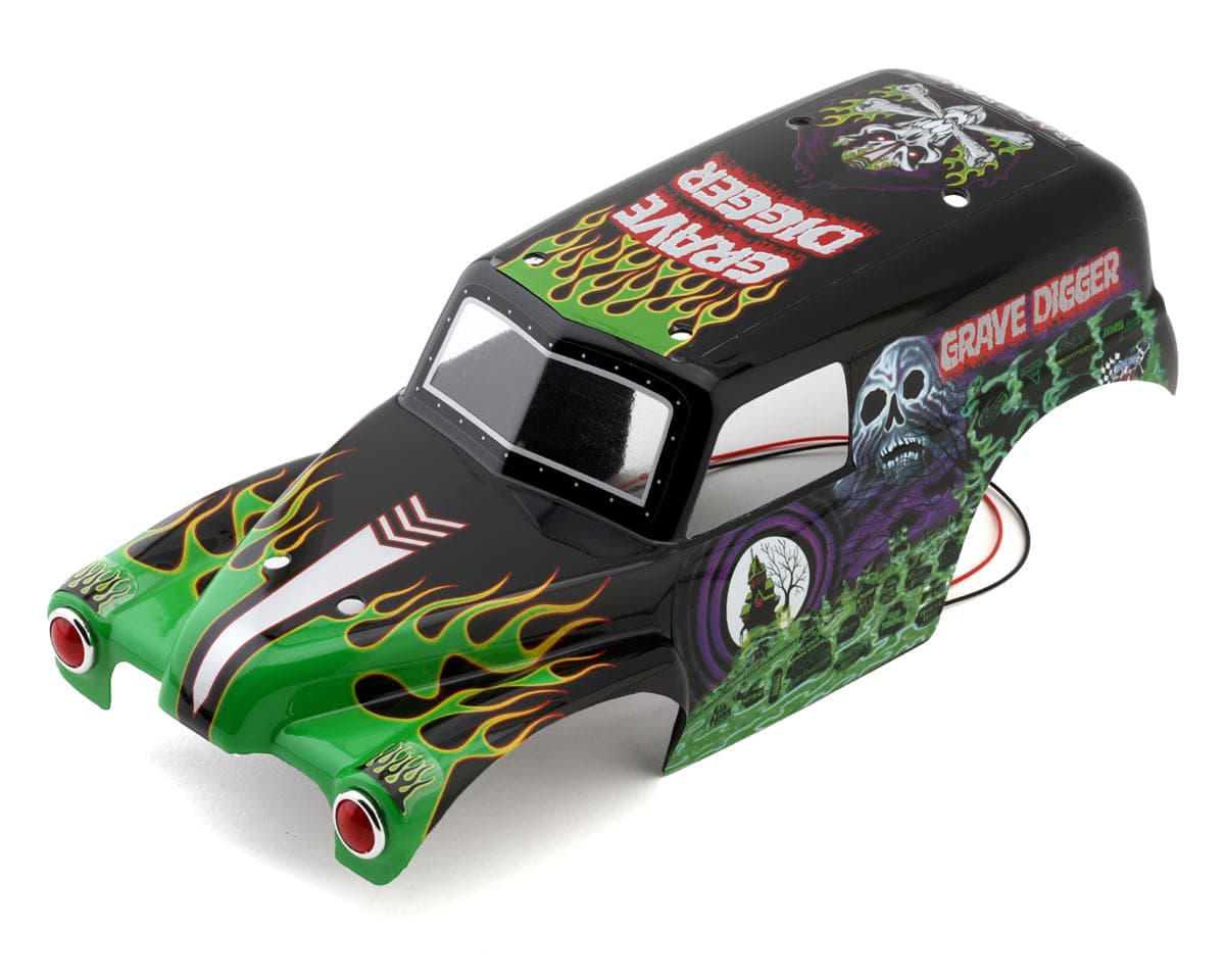 Losi Mini LMT Grave Digger 1/18 Pre-Painted Body Set (Green) w/LEDs