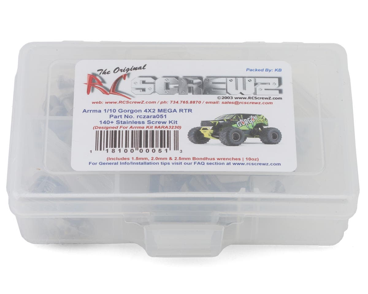 RC Screwz Arrma Gorgon 4x2 MEGA 1/10 Monster Truck Stainless Steel Screw Kit