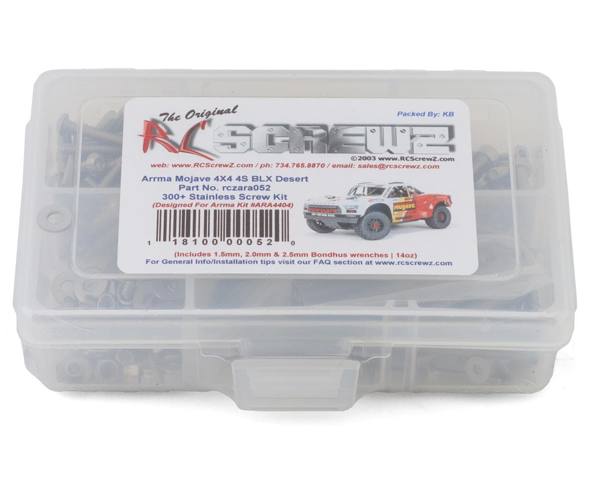 RC Screwz Arrma Mojave 4S BLX 1/8 RTR 4X4 Desert Truck Stainless Steel Screw Kit