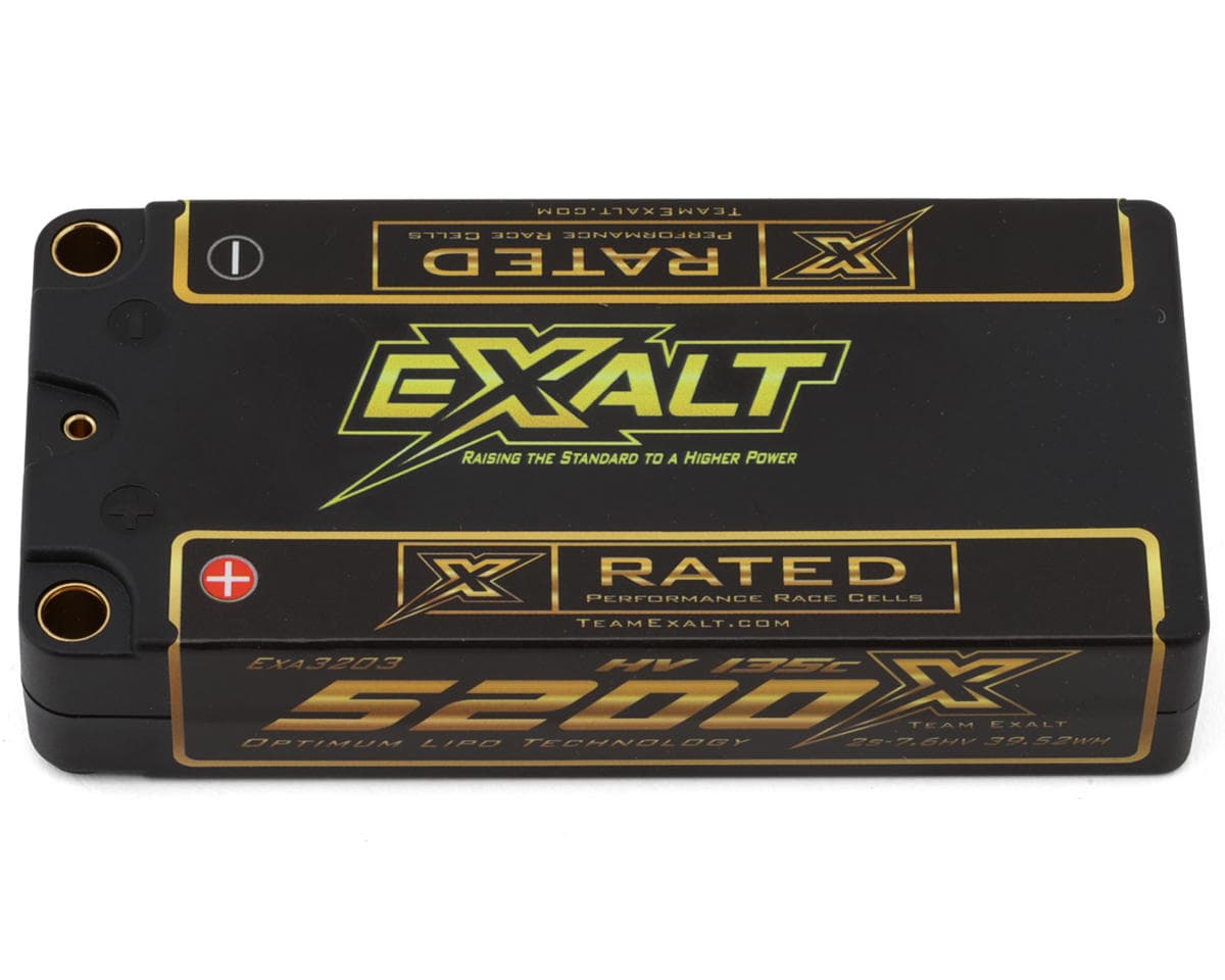 Team Exalt "X-Rated" LCG Shorty 2S 135C LiHV Battery (7.6V/5200mAh) w/5mm Connectors (ROAR Approved)