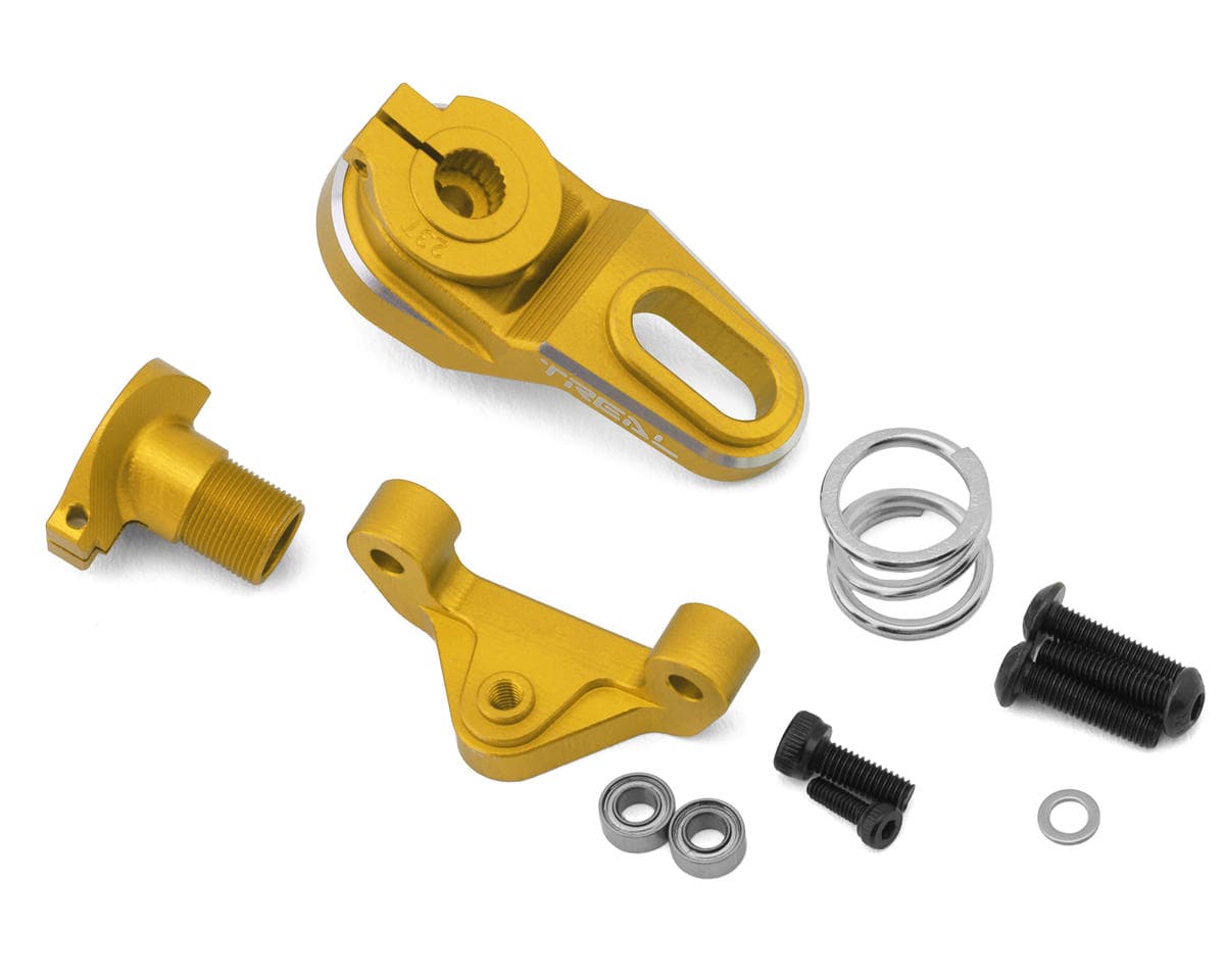Treal Hobby Losi Promoto MX CNC Aluminum Clamping Servo Saver (25T/23T) (Gold) w/Spring