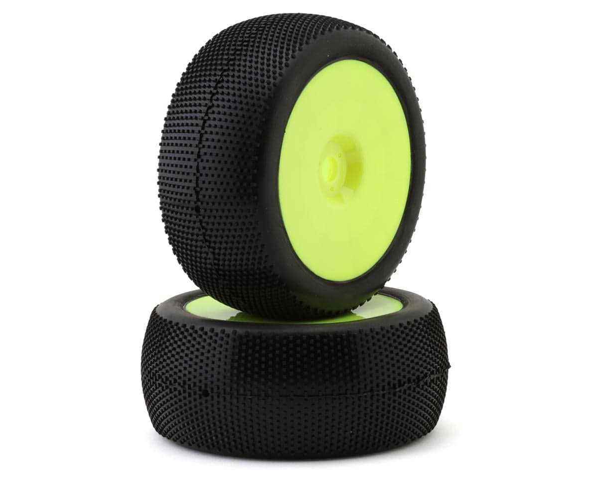 Raw Speed RC SuperMini 1/8 Truggy Pre-Mounted Tires (Yellow) (2) (Soft - Long Wear)