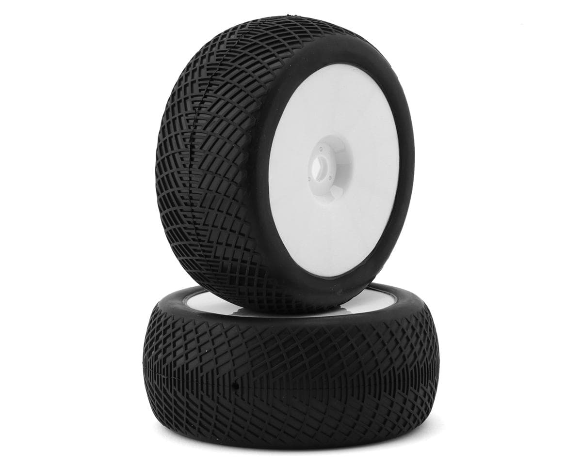 Raw Speed RC Radar 1/8 Truggy Pre-Mounted Tires (White) (2) (Super Soft - Long Wear)