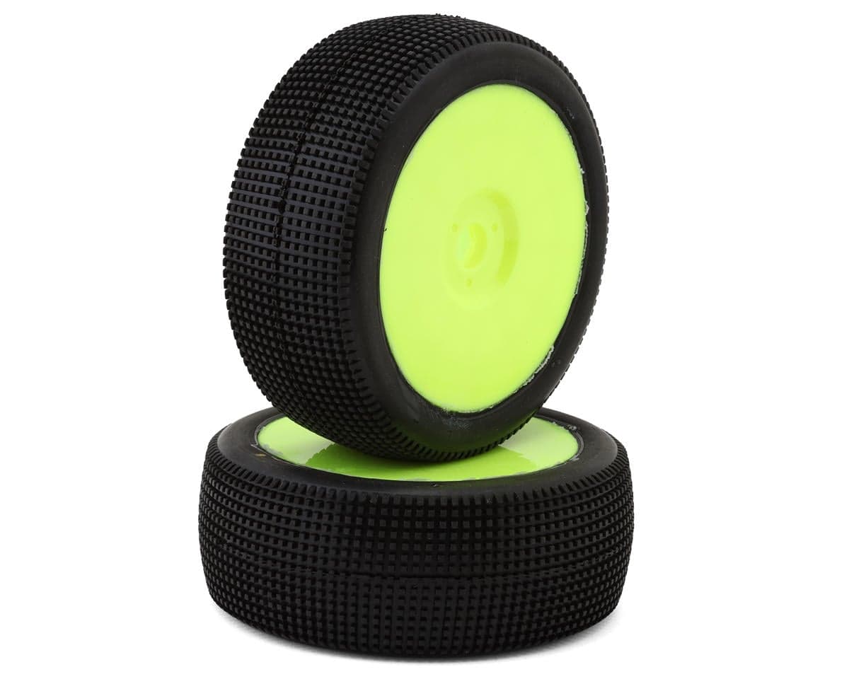 Raw Speed RC Mach One 1/8 Buggy Pre-Mounted Tires (Yellow) (2) (Soft - Long Wear)