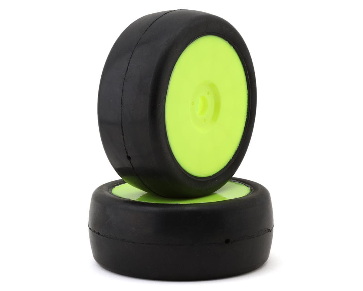 Raw Speed RC Slick 1/8 Buggy Pre-Mounted Tires (Yellow) (2) (Soft)