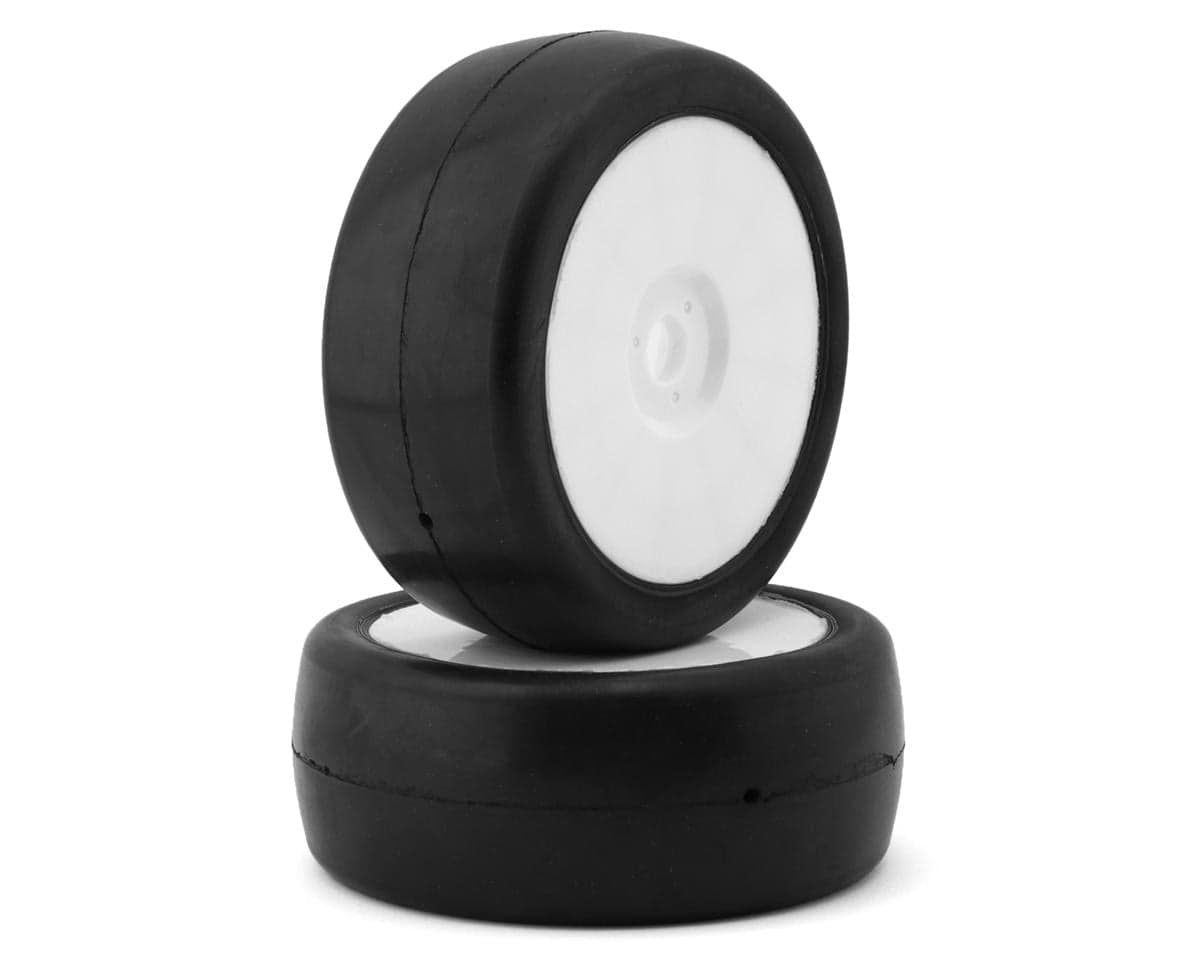 Raw Speed RC Slick 1/8 Buggy Pre-Mounted Tires (White) (2) (Soft)