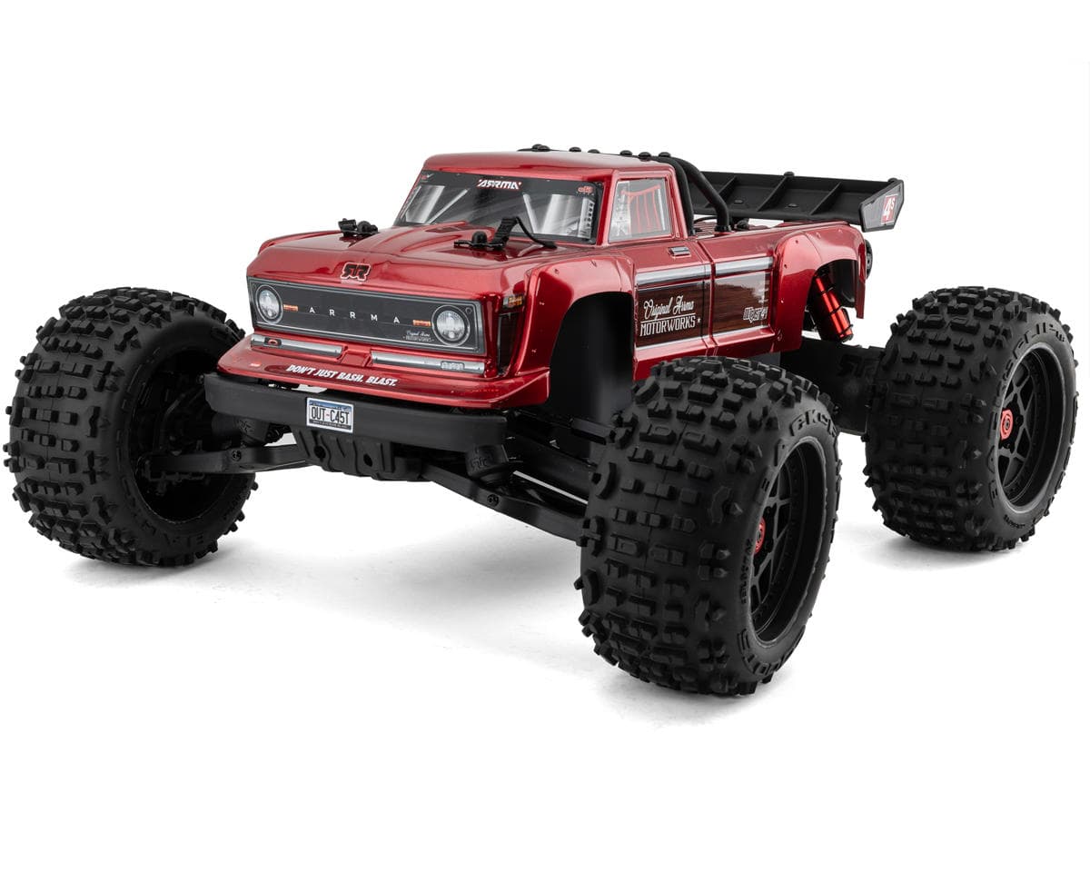 Arrma Outcast 4S V2 BLX Brushless RTR 1/10 Stunt Truck (Red) w/SLT3 2.4GHz Radio & Smart ESC