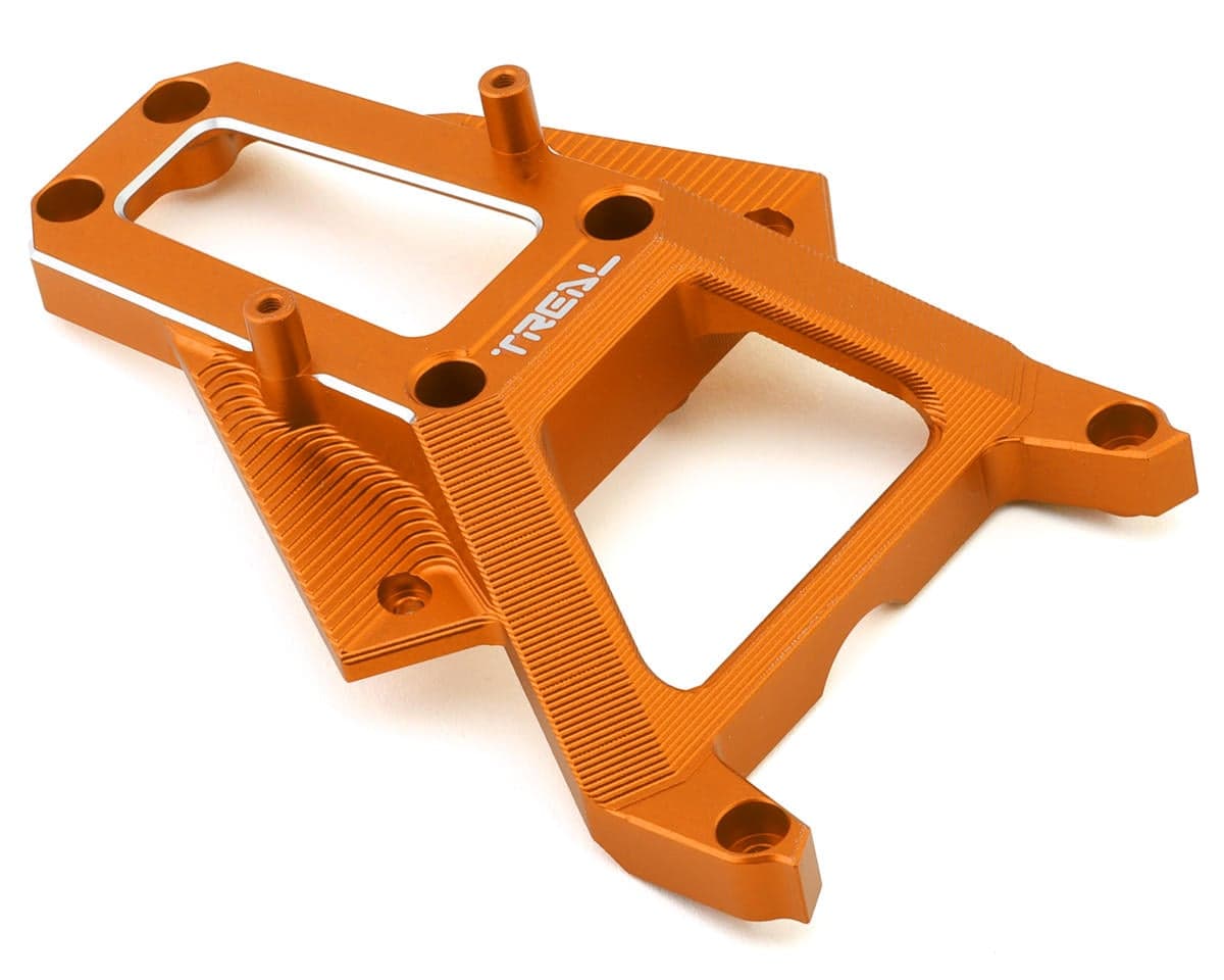 Treal Hobby Aluminum Upper Steering Mount Brace Cover for Traxxas XRT (Orange)