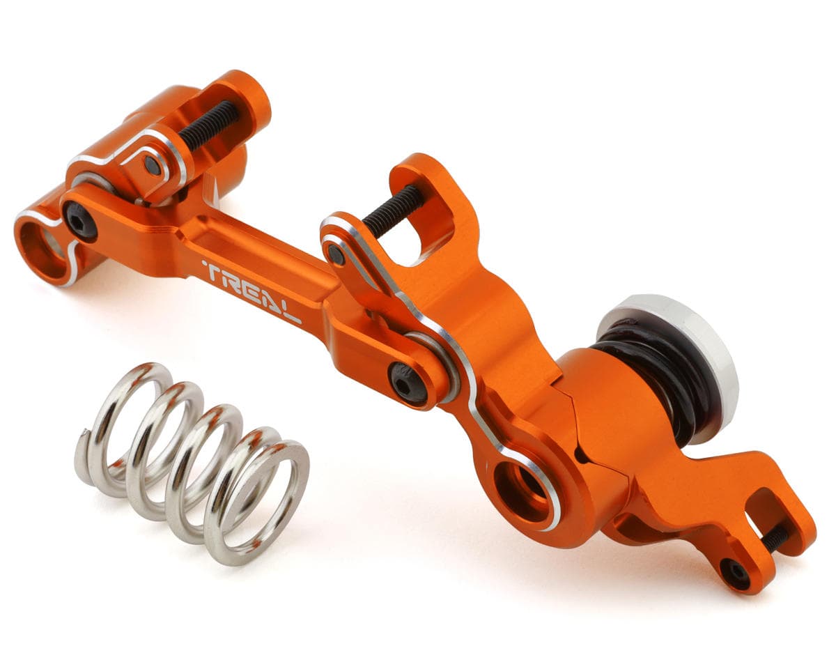Treal Hobby Aluminum Servo Saver Steering Bell Crank Set for Traxxas XRT (Orange)