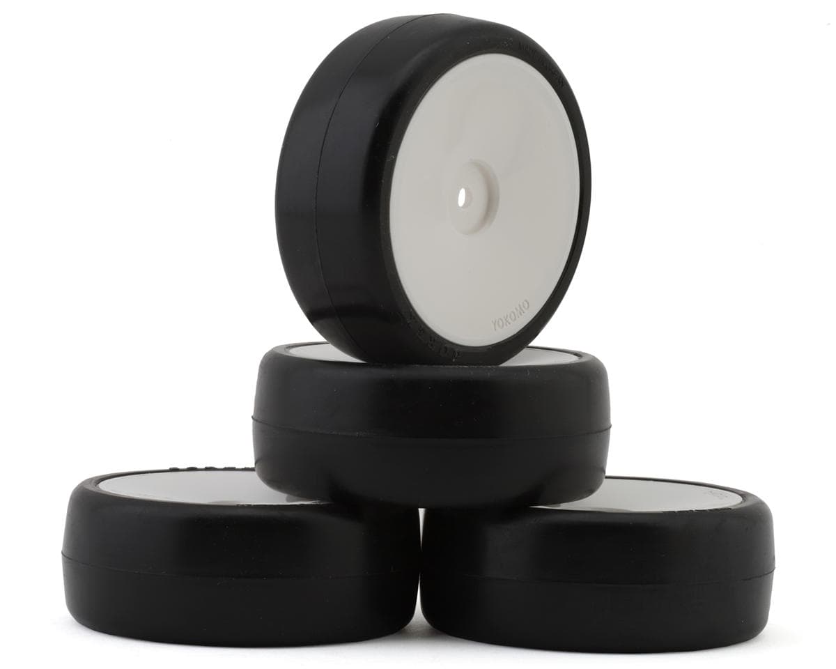 Yokomo Sorex Pre-Glued 1/10 Touring Car Tires (White) (4) (32 Shore) (Carpet Insert) w/12mm Hex