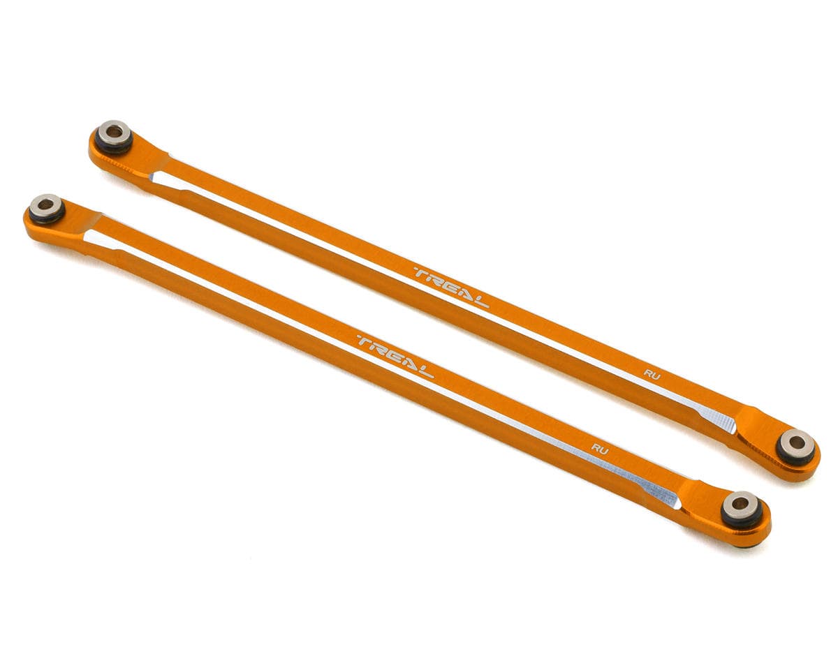 Treal Hobby Axial RBX10 Ryft Aluminum Rear Upper Links (Orange) (2)