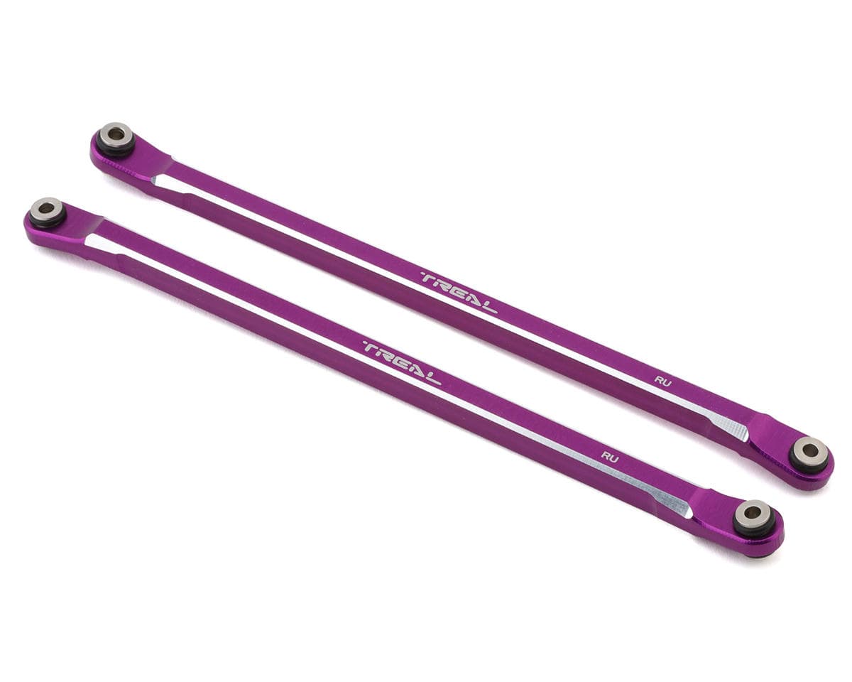 Treal Hobby Axial RBX10 Ryft Aluminum Rear Upper Links (Purple) (2)