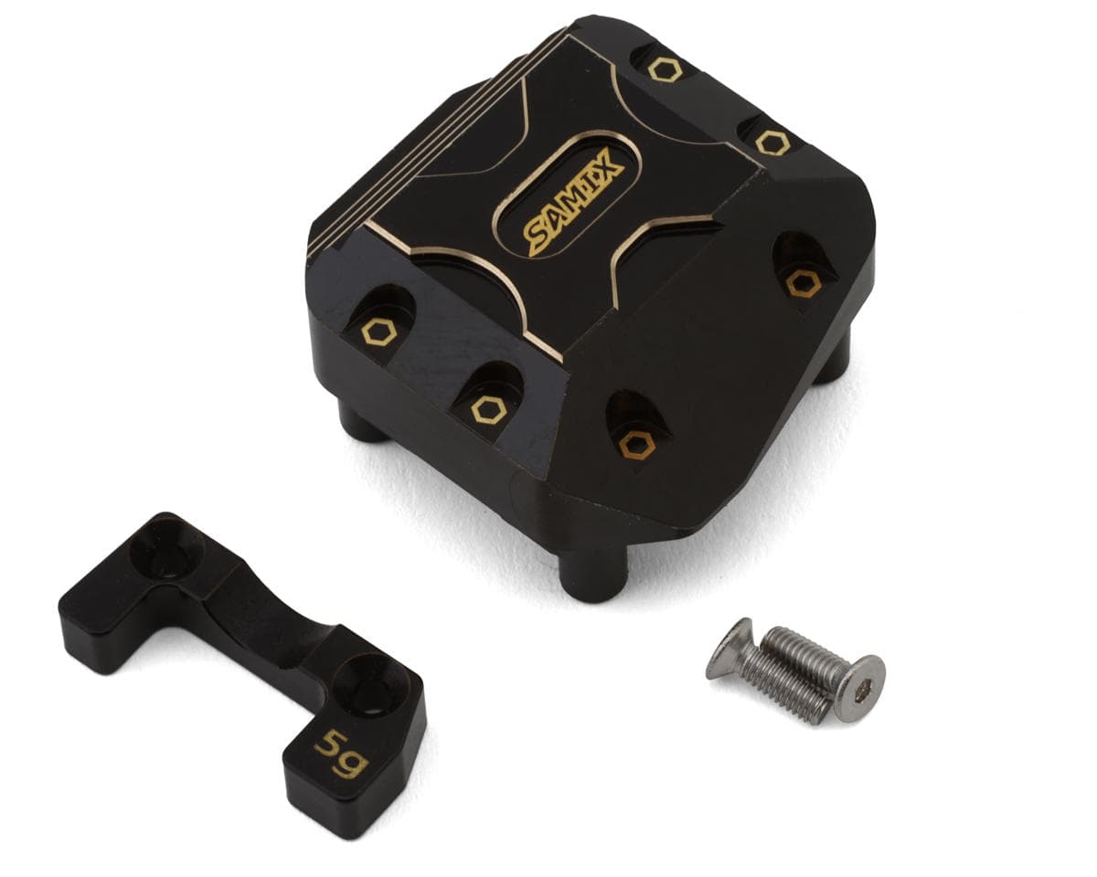 Samix Axial SCX10 Pro Adjustable Weight Brass Differential Cover (Black) (66g/71g)