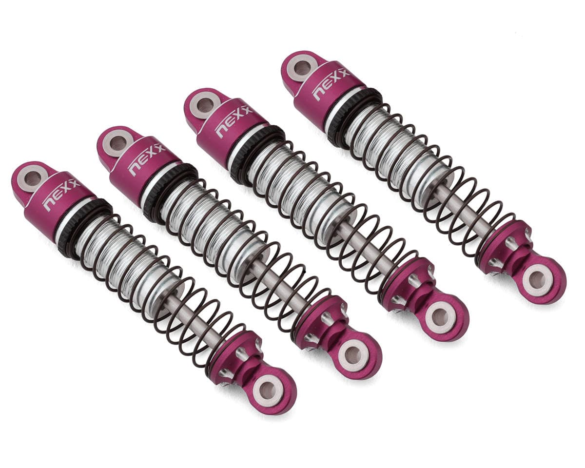 NEXX Racing 56mm Aluminum Threaded Oil-Filled Shocks (Purple) (4) for Traxxas TRX-4M