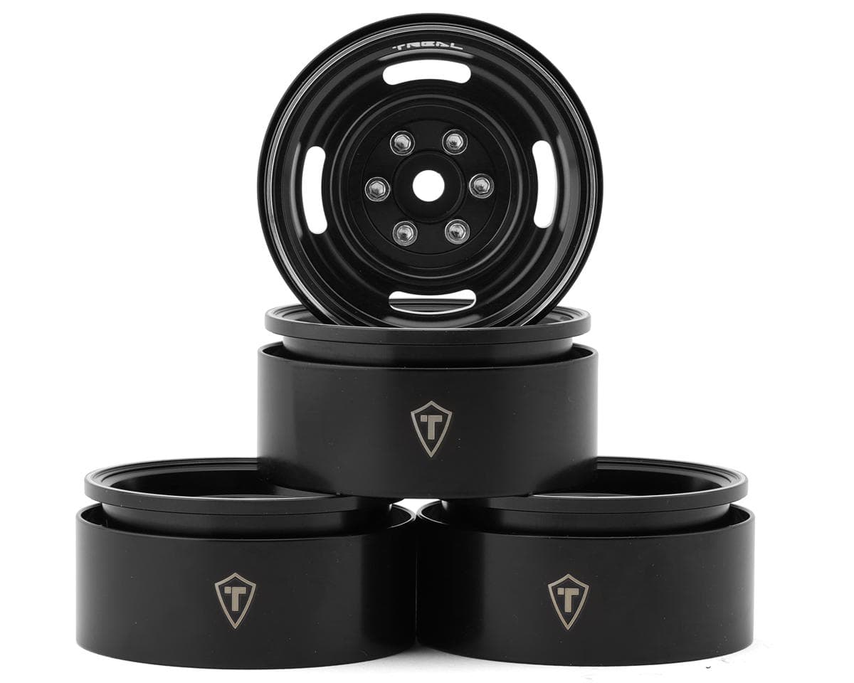 Treal Hobby Type P 1.9" Heavy Duty Vintage Style Wheels (Black) (4) (127.3g)