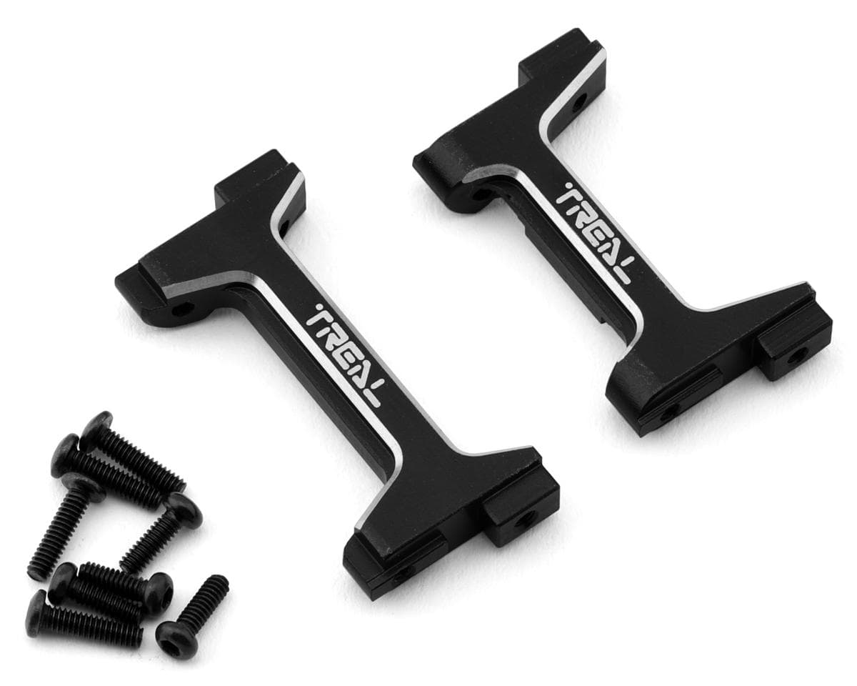 Treal Hobby Aluminum Front & Rear Bumper Mounts for Traxxas TRX-4M (Black) (2)