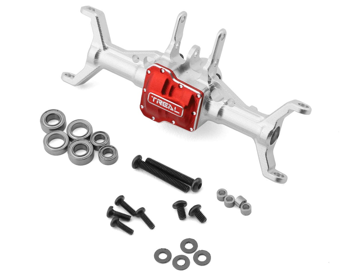 Treal Hobby One-Piece Aluminum Front Axle Housing for Traxxas TRX-4M w/Differential Cover (Silver)