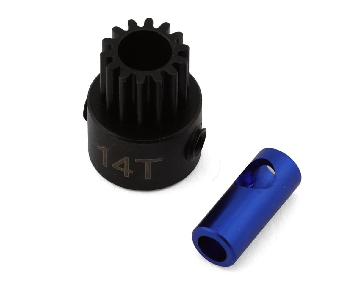 Hot Racing Steel 5mm 48P Pinion Gear (14T) w/3.17mm Sleeve Reducer