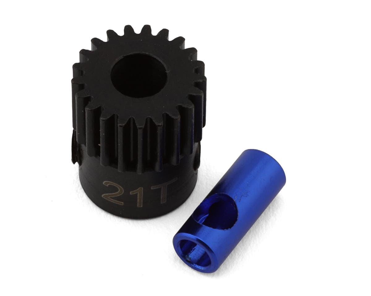 Hot Racing Steel 5mm 48P Pinion Gear (21T) w/3.17mm Sleeve Reducer