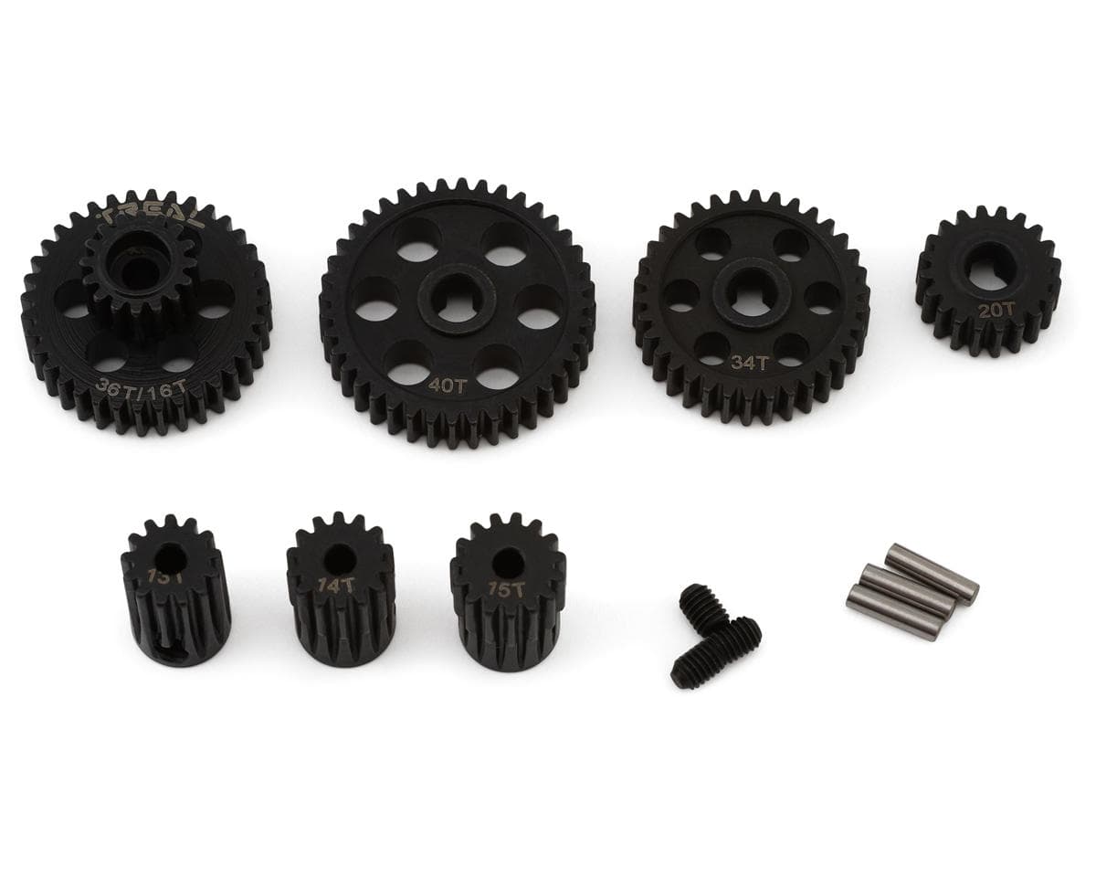 Treal Hobby Axial UTB18 Hardened Steel Transmission Gear Set w/(13T/14T/15T Pinion Gears)